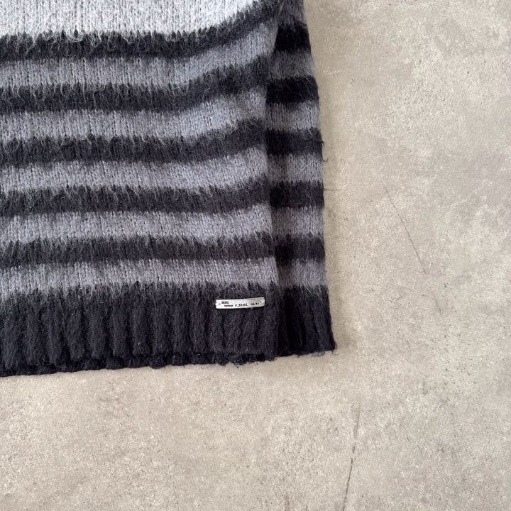 Diesel Chunky Knit Jumper Black & Grey Men's L