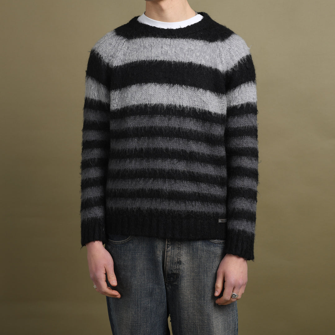 Diesel Chunky Knit Jumper Black & Grey Men's L