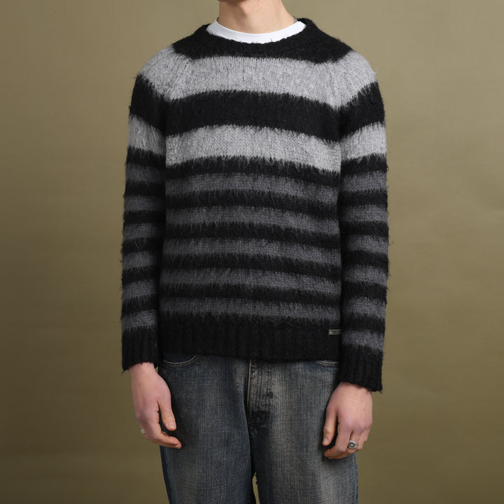 Diesel Chunky Knit Jumper Black & Grey Men's L