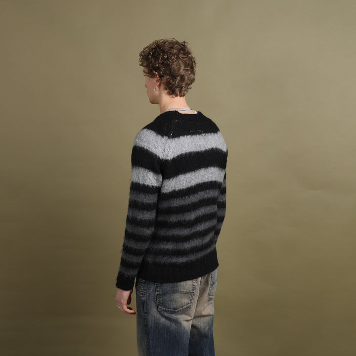 Diesel Chunky Knit Jumper Black & Grey Men's L
