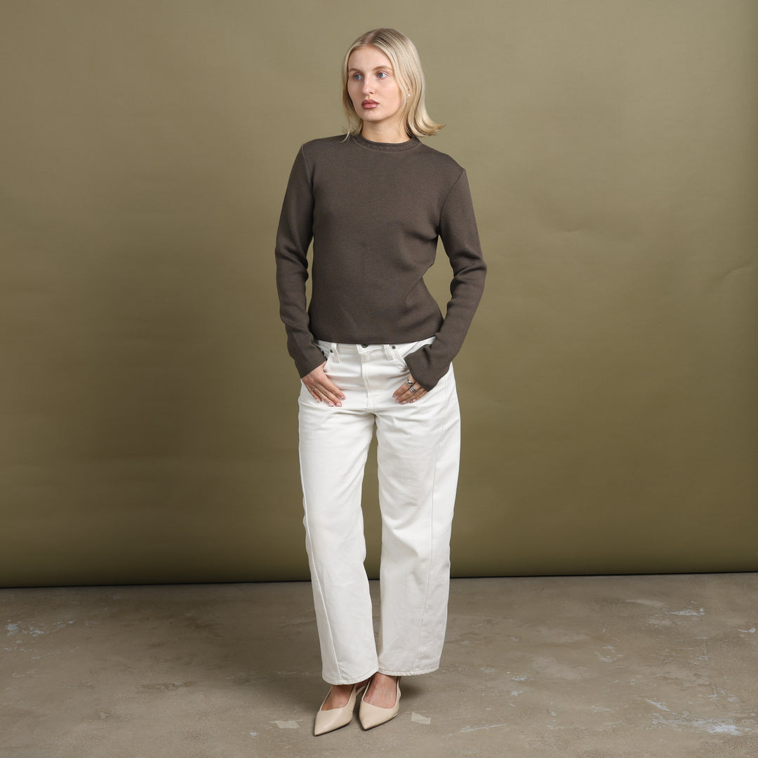 Emporio Armani Crew Neck Jumper Brown Women's UK 8