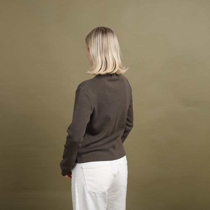 Emporio Armani Crew Neck Jumper Brown Women's UK 8