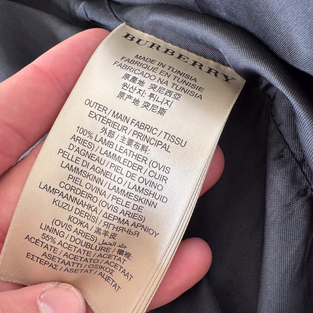 Burberry Leather Bomber Jacket Black Men's M