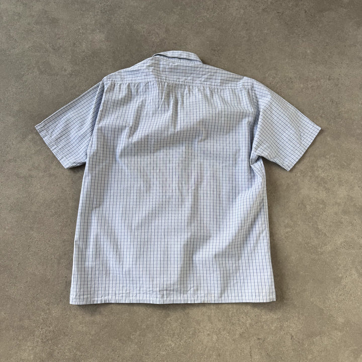 Yves Saint Laurent Short Sleeve Shirt Light Blue & White Men's L