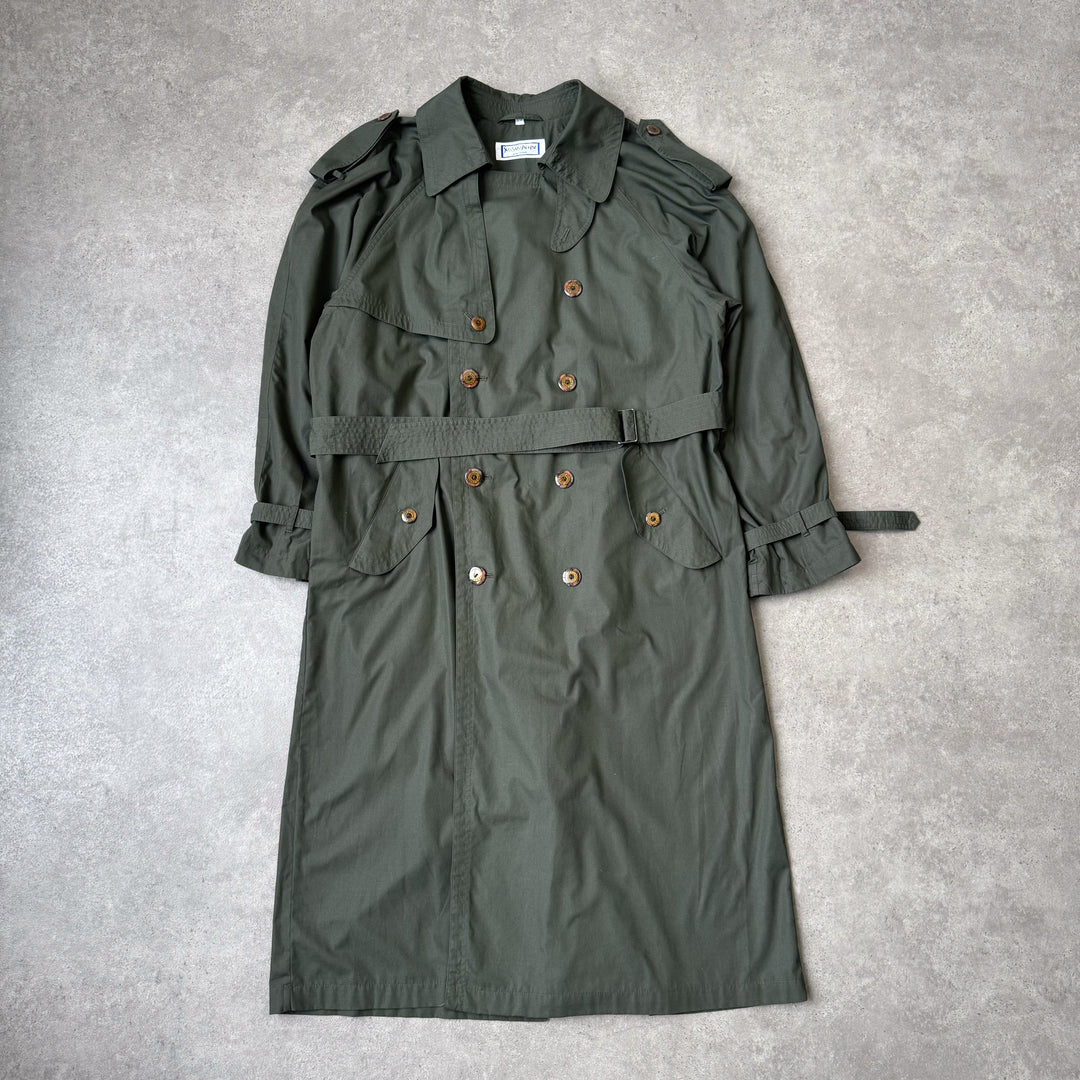 Yves Saint Laurent Trench Coat Forest Green Men's L