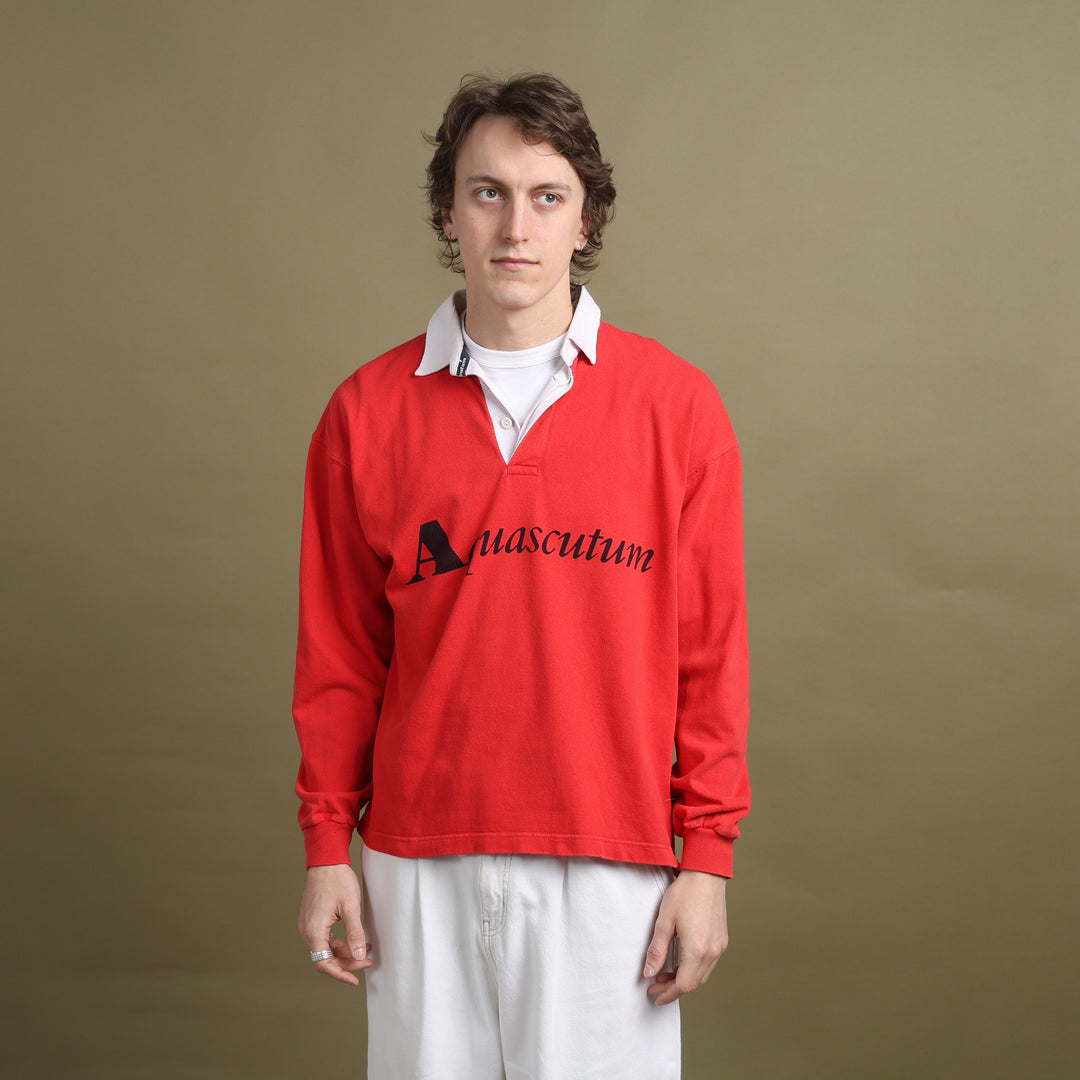 Aquascutum Rugby Shirt Red Men's M