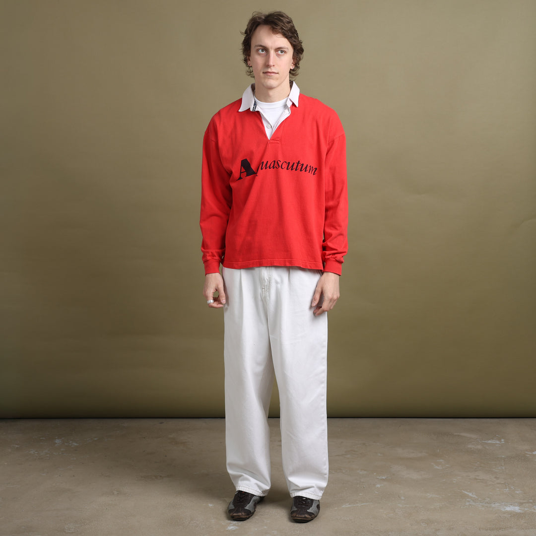 Aquascutum Rugby Shirt Red Men's M