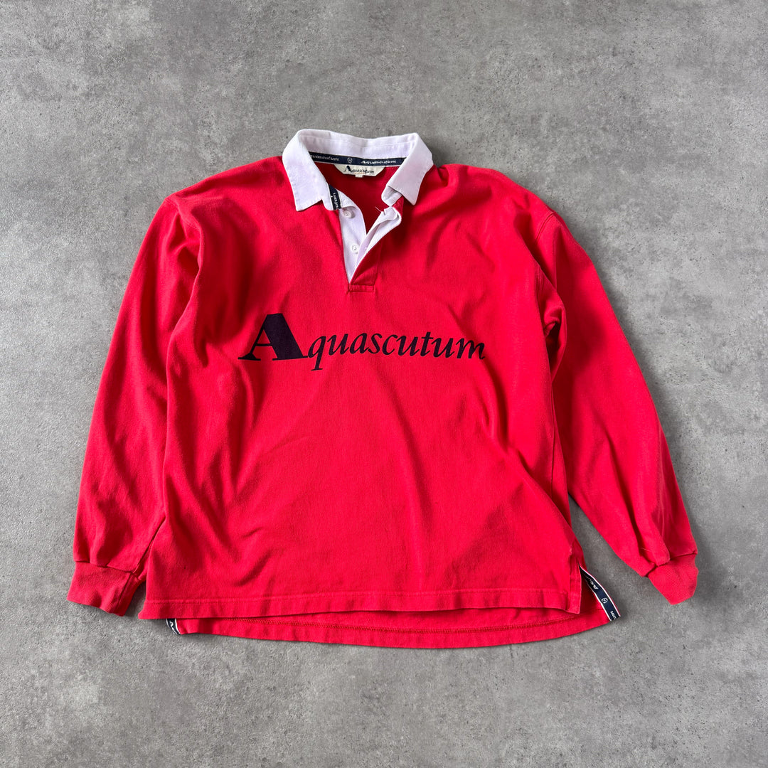 Aquascutum Rugby Shirt Red Men's M
