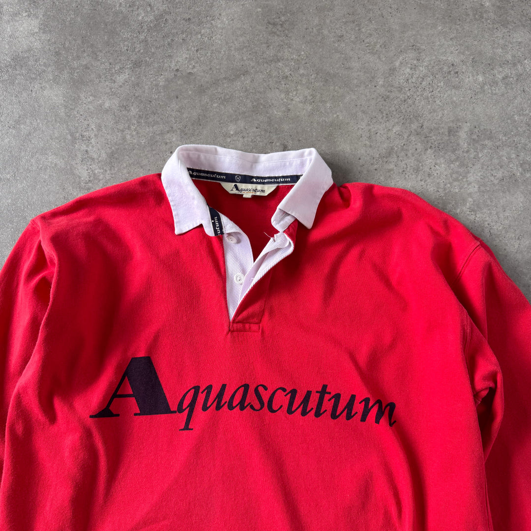 Aquascutum Rugby Shirt Red Men's M
