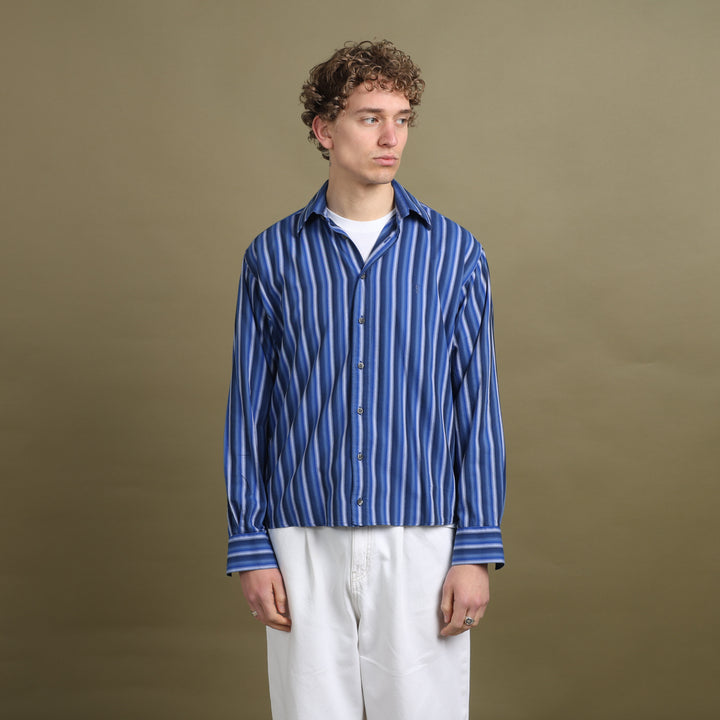 Yves Saint Laurent Dress Shirt Blue & Navy Men's M