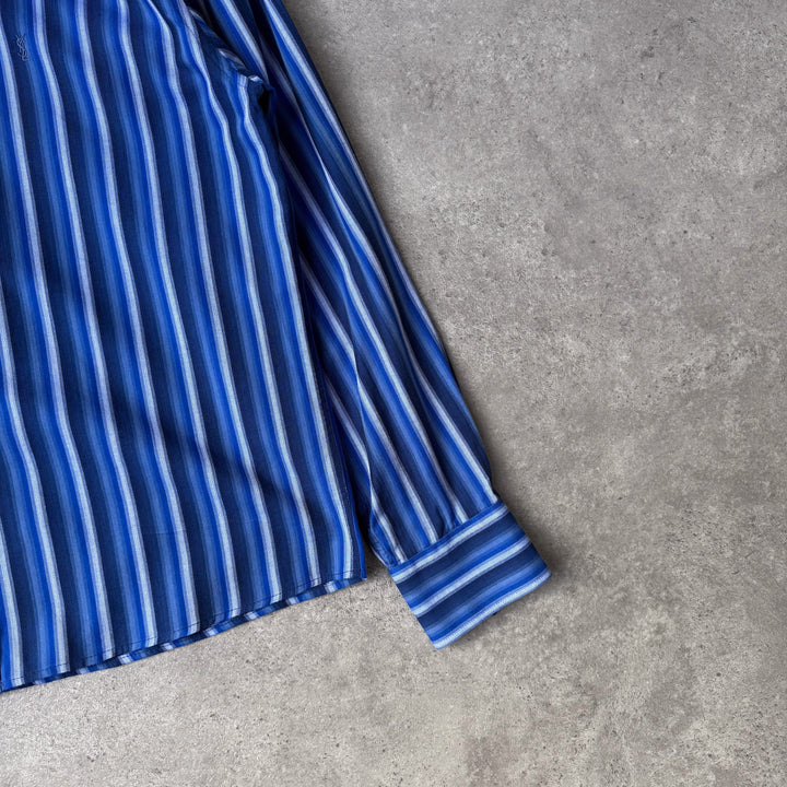Yves Saint Laurent Dress Shirt Blue & Navy Men's M