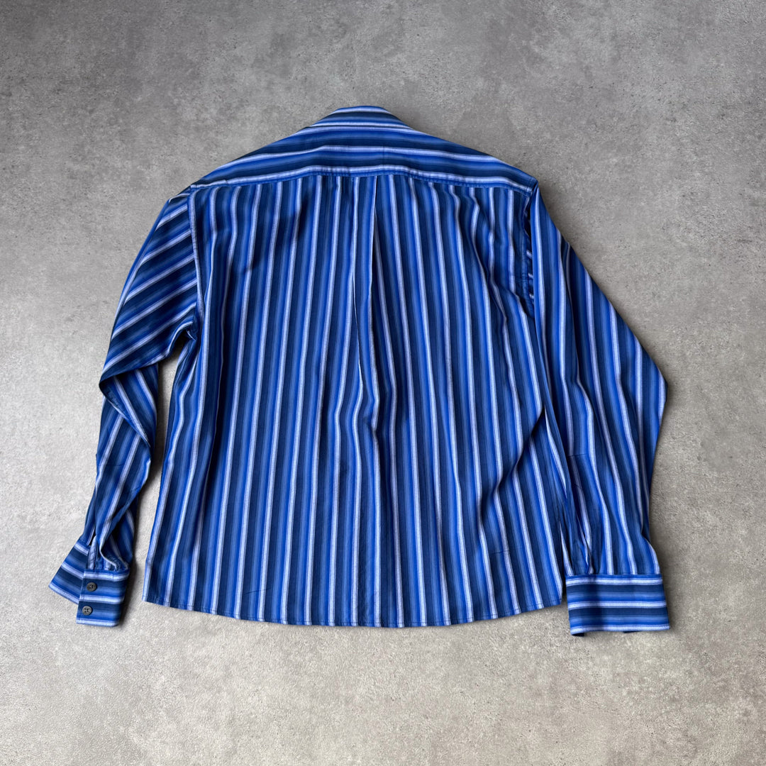 Yves Saint Laurent Dress Shirt Blue & Navy Men's M