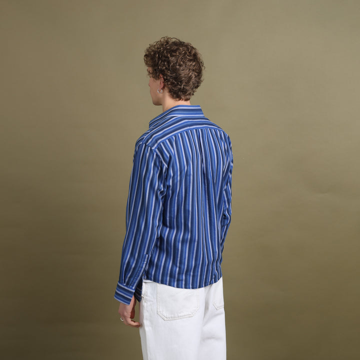 Yves Saint Laurent Dress Shirt Blue & Navy Men's M