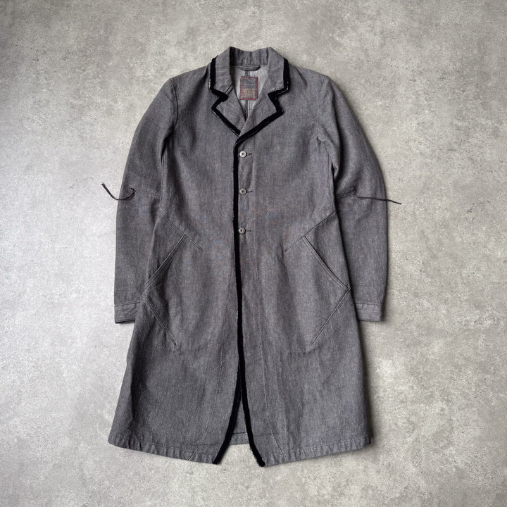 Marithe Francois Girbaud Trench Coat Grey & Black Women's UK 10