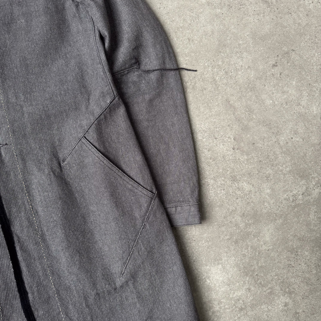 Marithe Francois Girbaud Trench Coat Grey & Black Women's UK 10