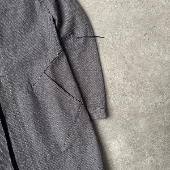 Marithe Francois Girbaud Trench Coat Grey & Black Women's UK 10