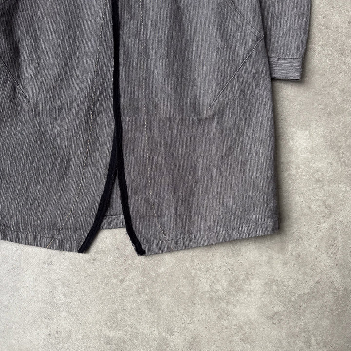 Marithe Francois Girbaud Trench Coat Grey & Black Women's UK 10