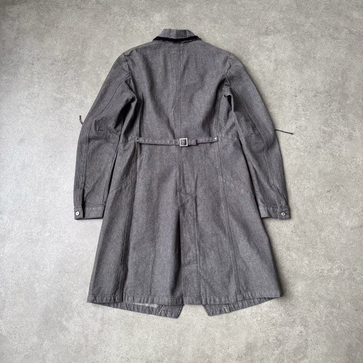 Marithe Francois Girbaud Trench Coat Grey & Black Women's UK 10