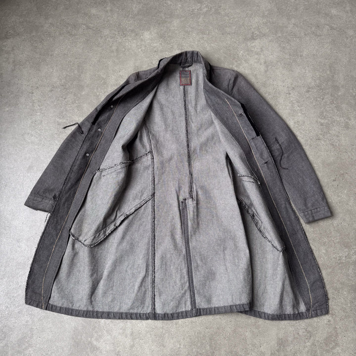 Marithe Francois Girbaud Trench Coat Grey & Black Women's UK 10