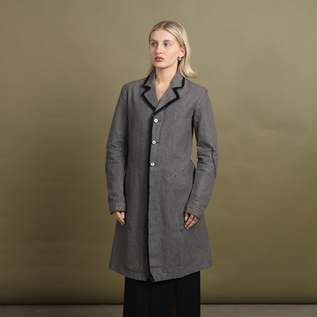 Marithe Francois Girbaud Trench Coat Grey & Black Women's UK 10
