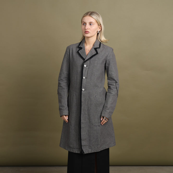 Marithe Francois Girbaud Trench Coat Grey & Black Women's UK 10