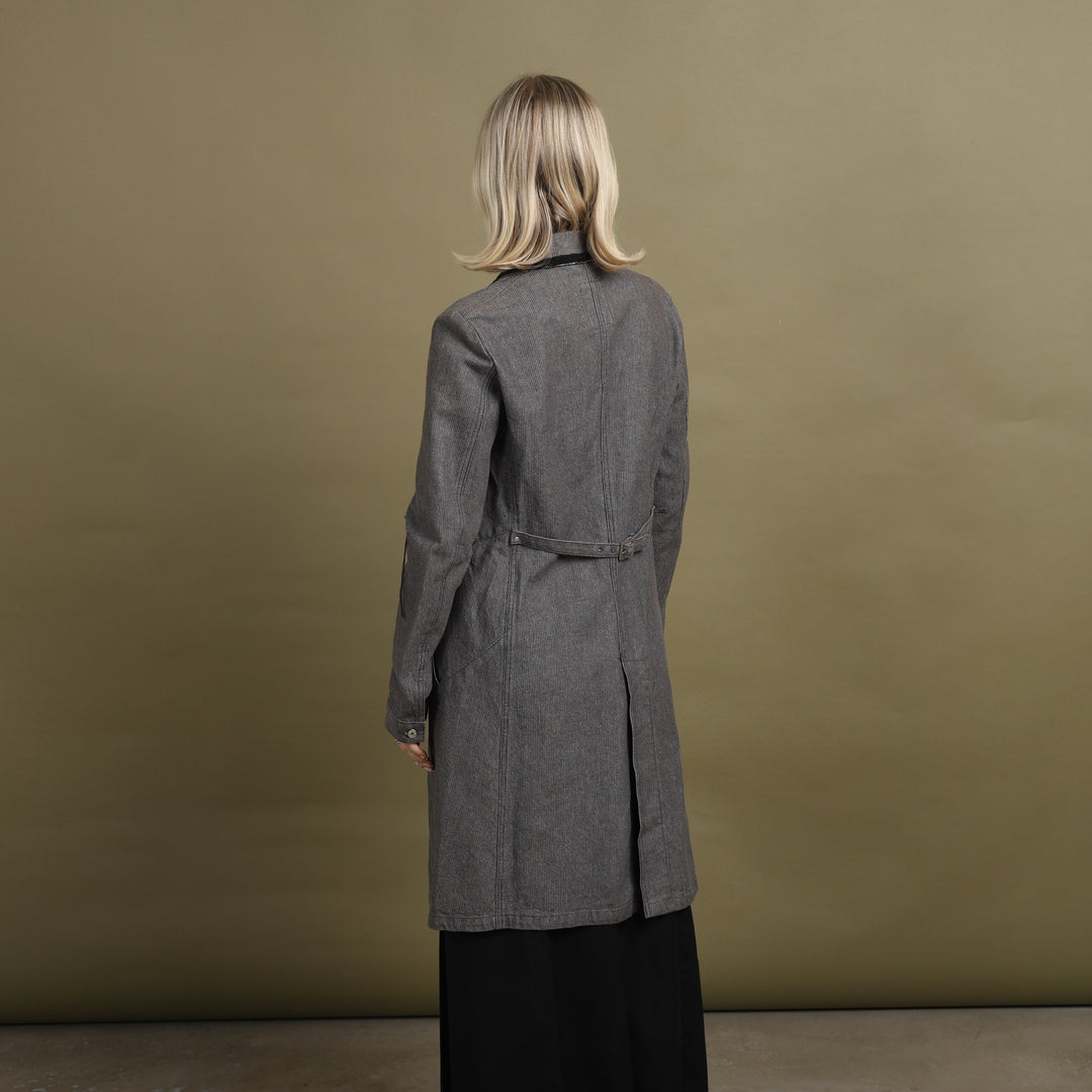 Marithe Francois Girbaud Trench Coat Grey & Black Women's UK 10