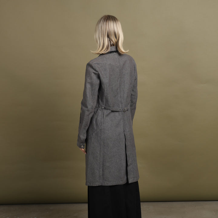 Marithe Francois Girbaud Trench Coat Grey & Black Women's UK 10