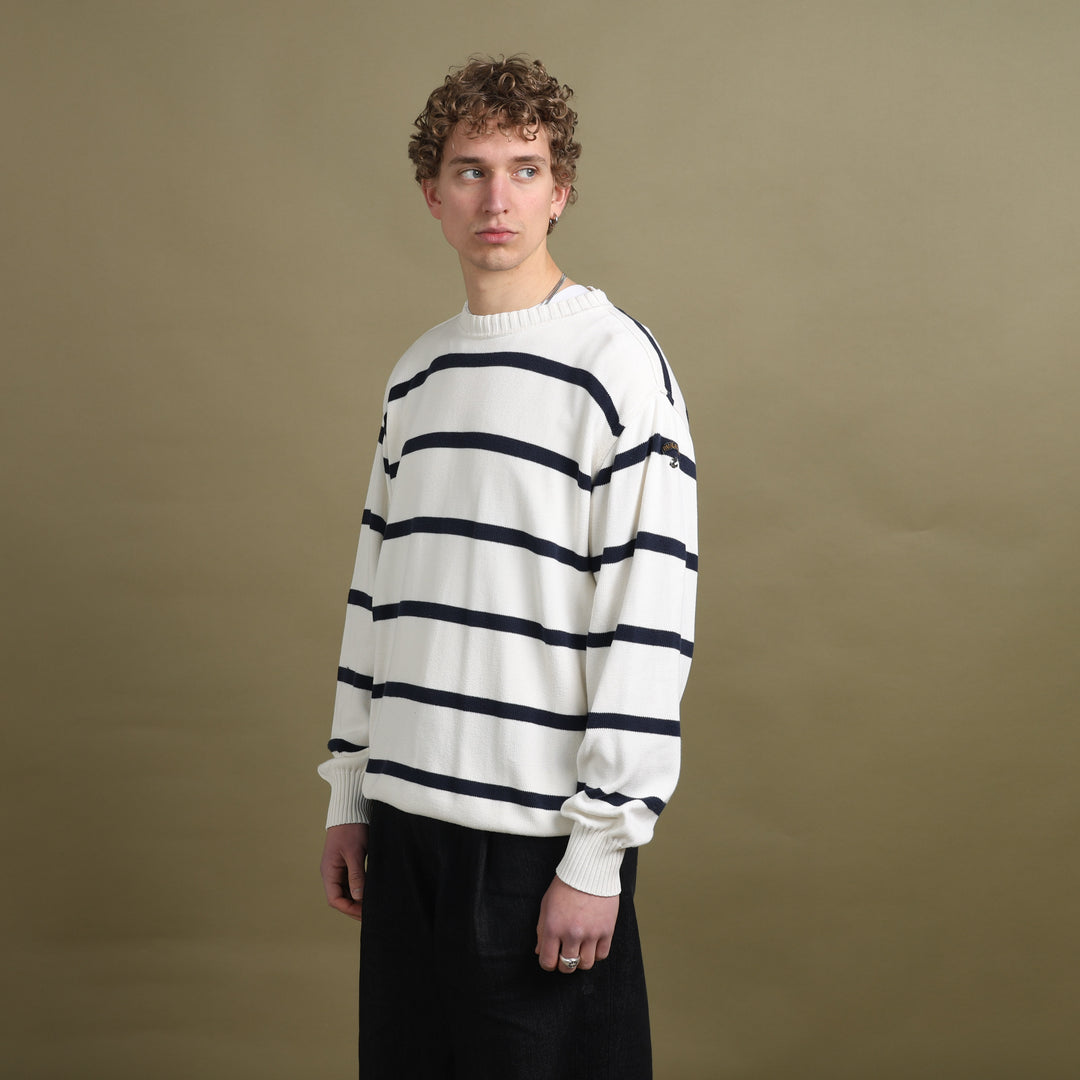 Paul & Shark Crew Neck Jumper Cream & Navy Men's L