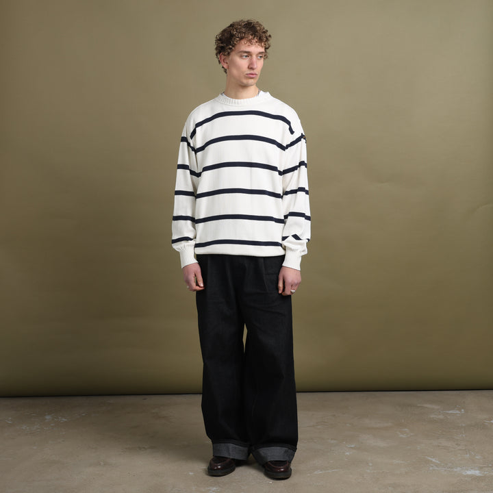 Paul & Shark Crew Neck Jumper Cream & Navy Men's L
