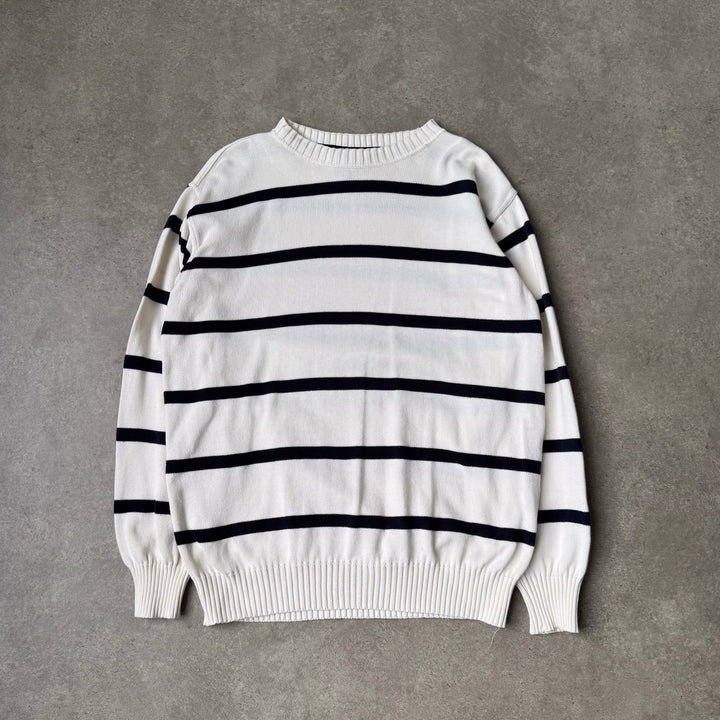 Paul & Shark Crew Neck Jumper Cream & Navy Men's L