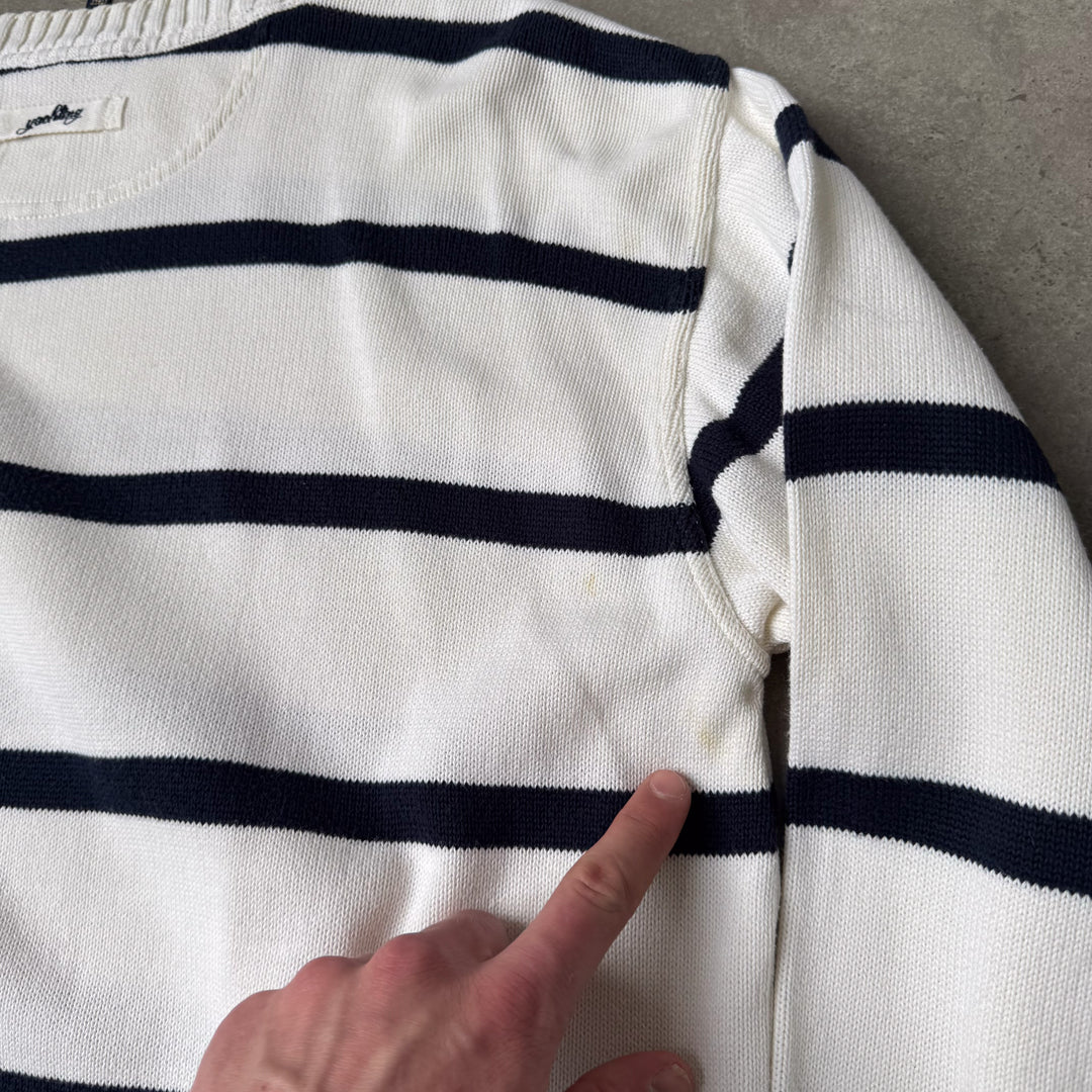 Paul & Shark Crew Neck Jumper Cream & Navy Men's L