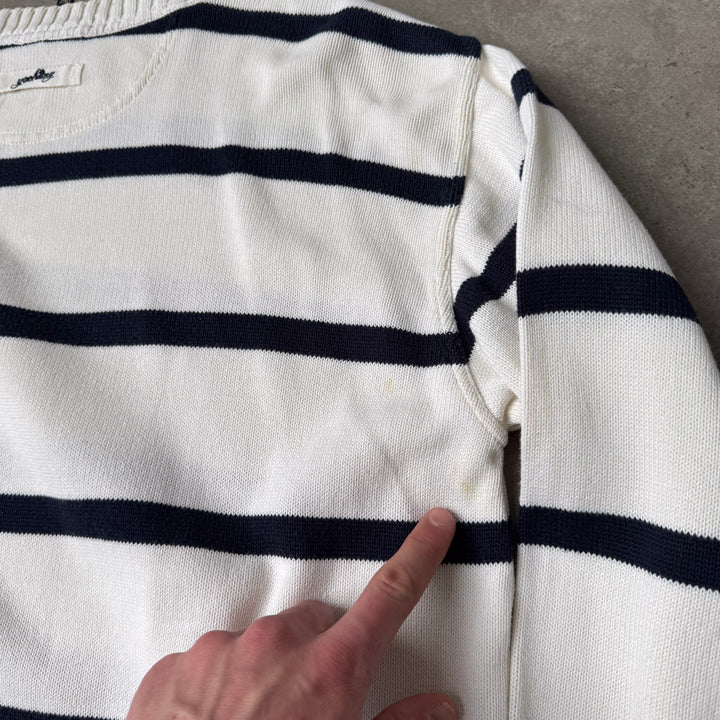 Paul & Shark Crew Neck Jumper Cream & Navy Men's L