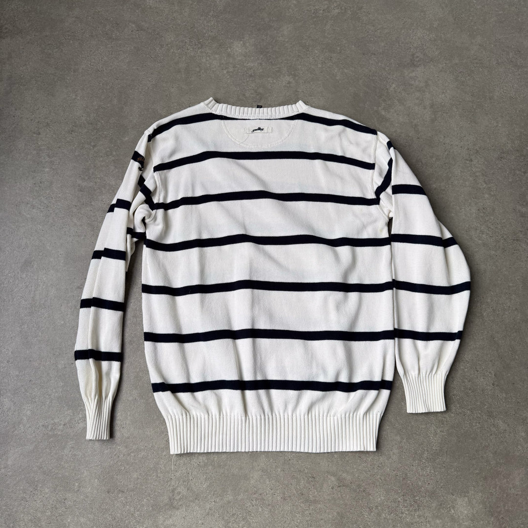 Paul & Shark Crew Neck Jumper Cream & Navy Men's L