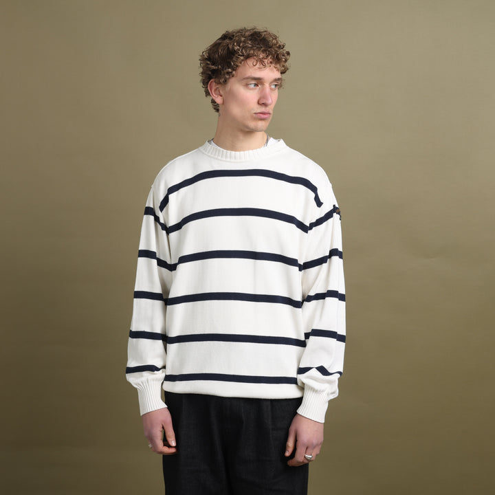 Paul & Shark Crew Neck Jumper Cream & Navy Men's L