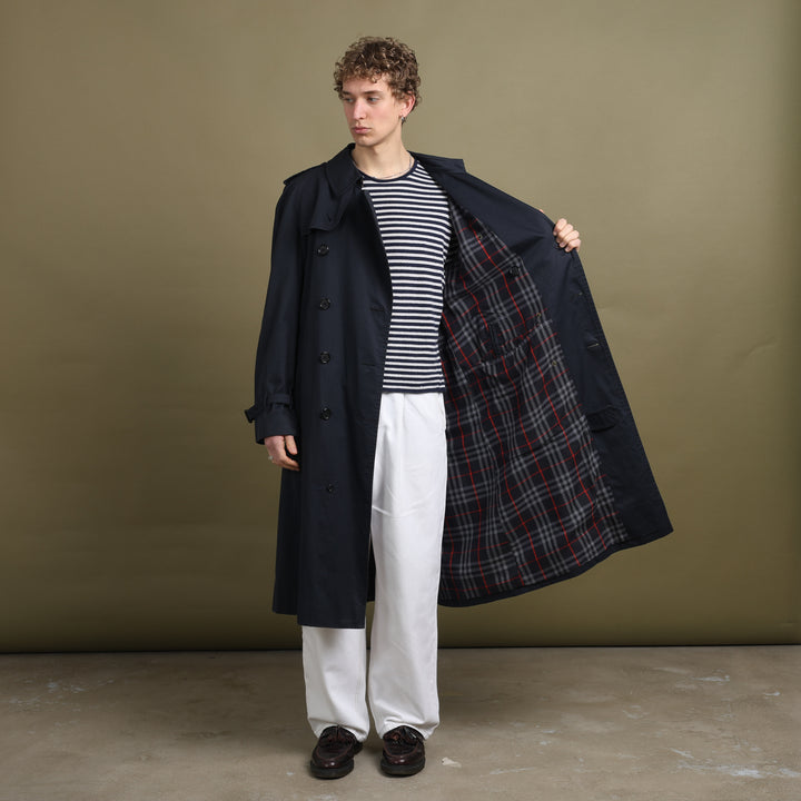 Burberry's Trench Coat Navy Blue Men's XL