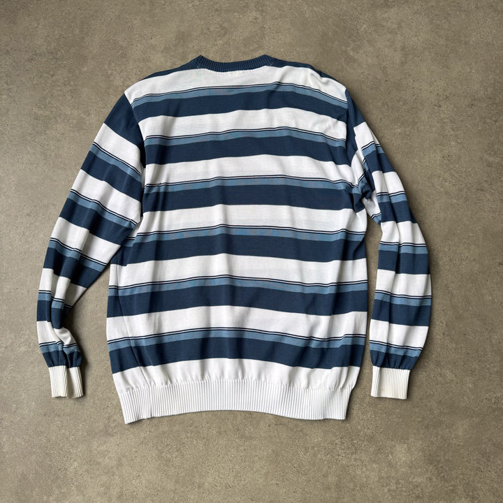 Paul & Shark V-Neck Jumper White & Blue Men's L