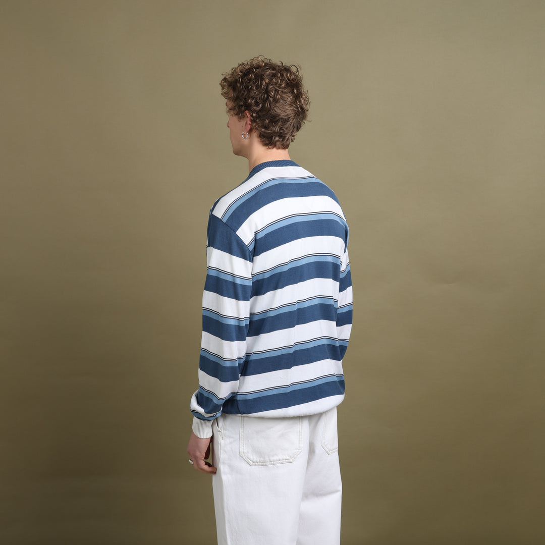 Paul & Shark V-Neck Jumper White & Blue Men's L
