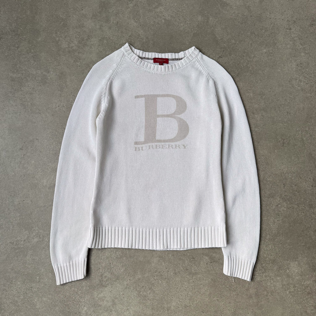 Burberry Crew Neck Jumper Cream Women's UK 10