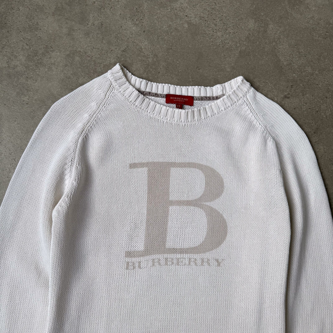 Burberry Crew Neck Jumper Cream Women's UK 10