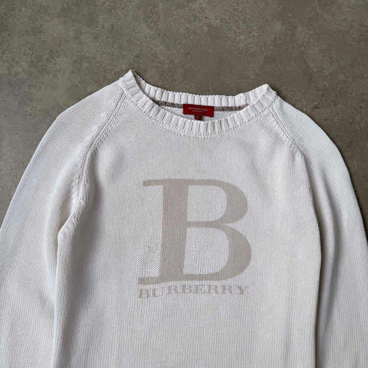 Burberry Crew Neck Jumper Cream Women's UK 10