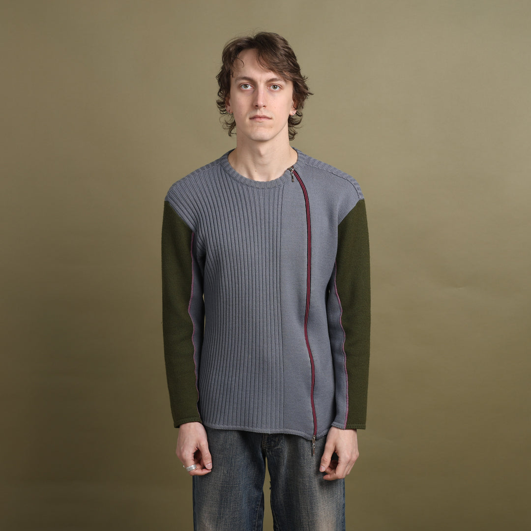 Versace Cable Knit Jumper Teal & Green Men's L