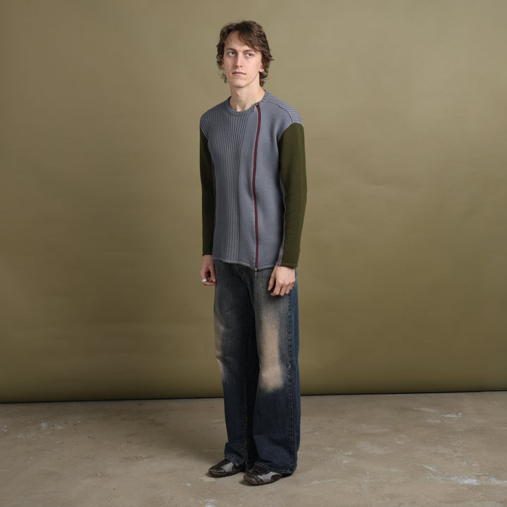 Versace Cable Knit Jumper Teal & Green Men's L