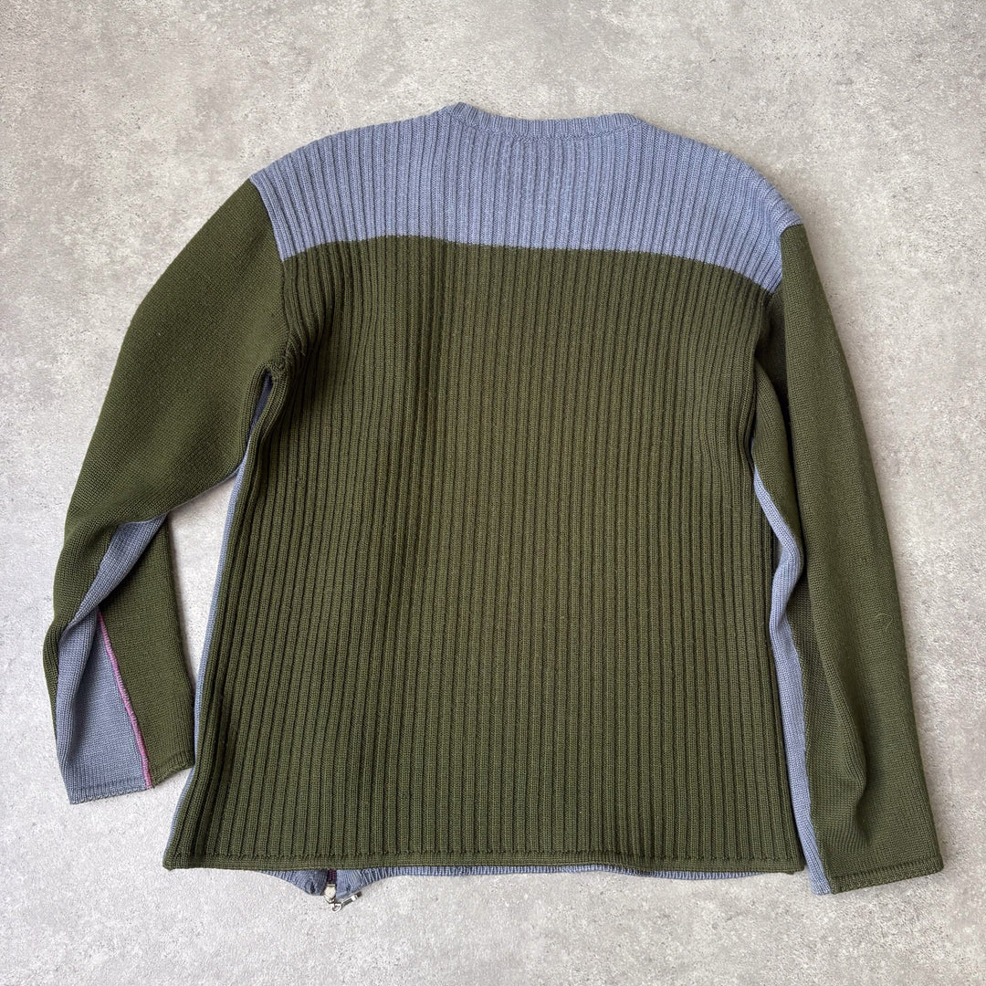 Versace Cable Knit Jumper Teal & Green Men's L