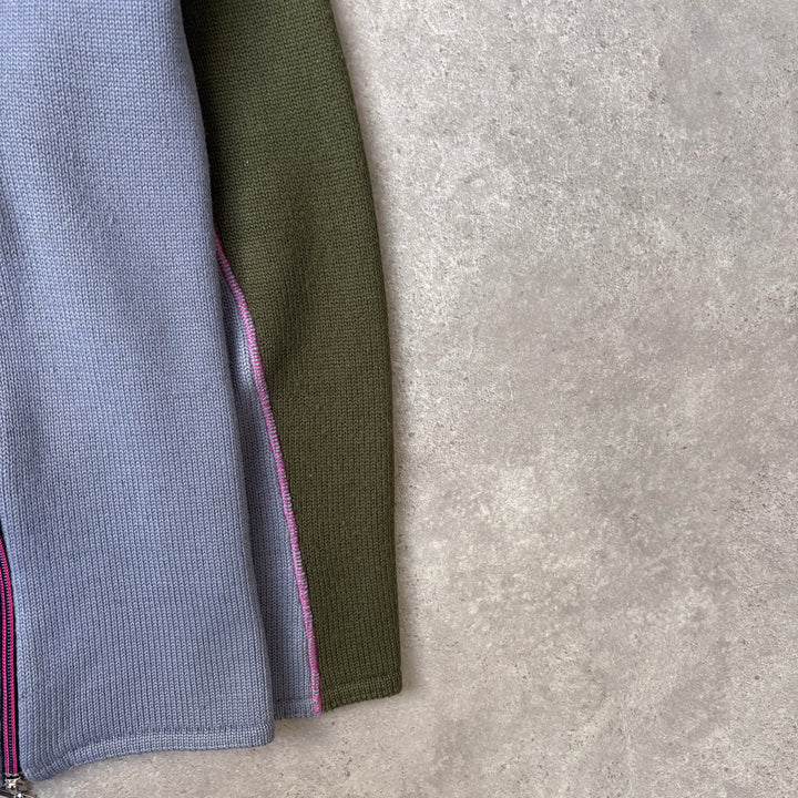 Versace Cable Knit Jumper Teal & Green Men's L