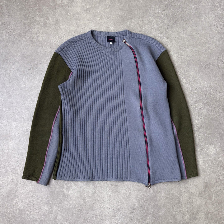 Versace Cable Knit Jumper Teal & Green Men's L