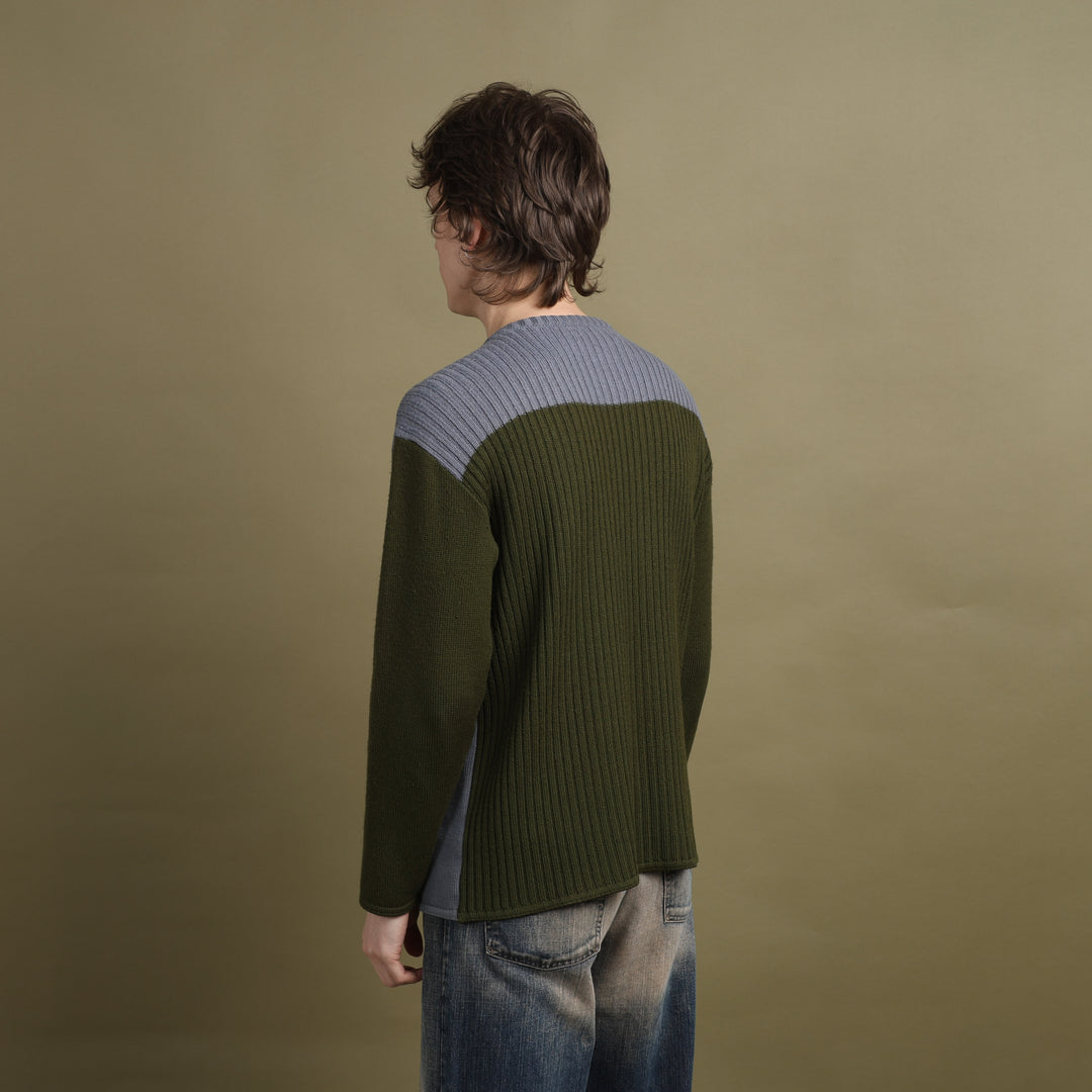 Versace Cable Knit Jumper Teal & Green Men's L