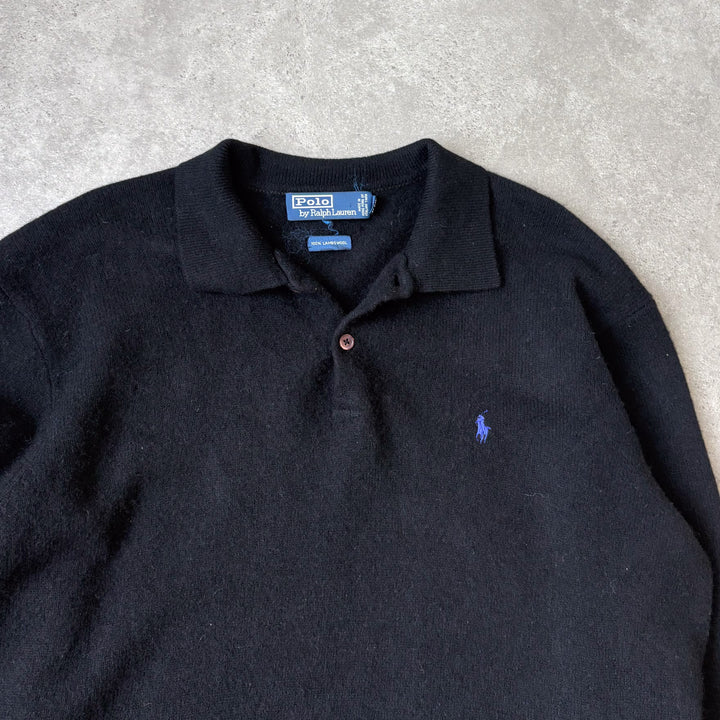 Ralph Lauren Rugby Jumper Black & Purple Men's XL