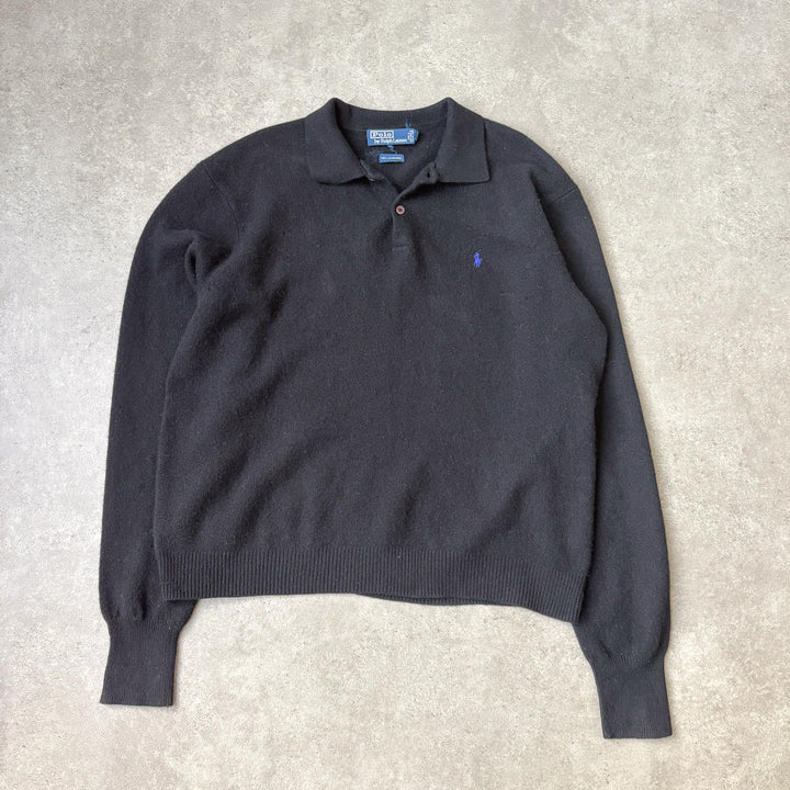 Ralph Lauren Rugby Jumper Black & Purple Men's XL