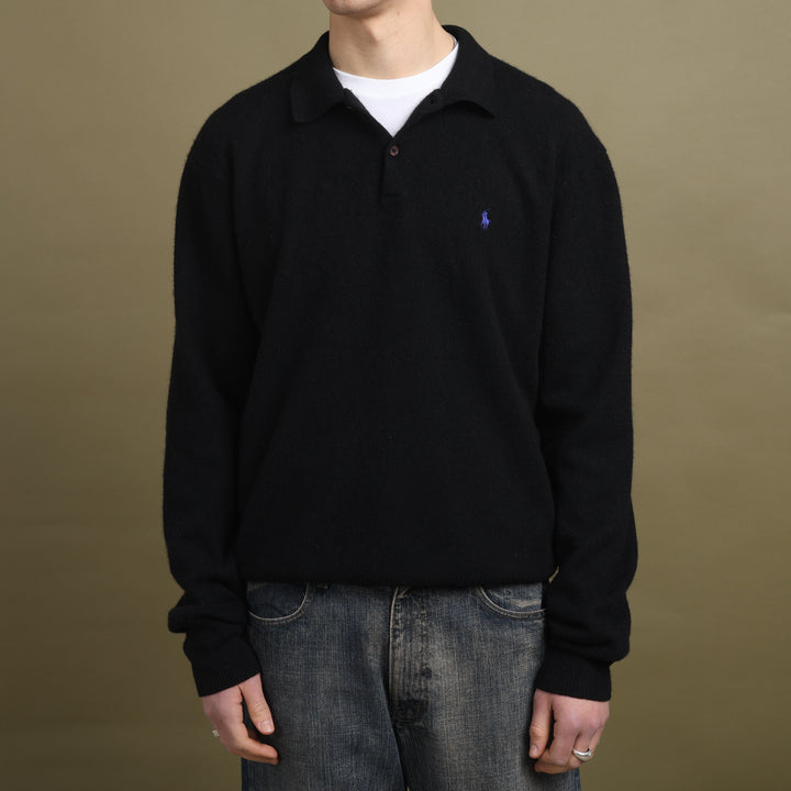 Ralph Lauren Rugby Jumper Black & Purple Men's XL
