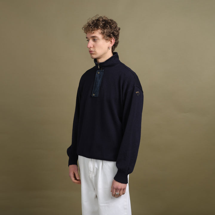 Paul & Shark Quarter Zip Jumper Navy Blue Men's L